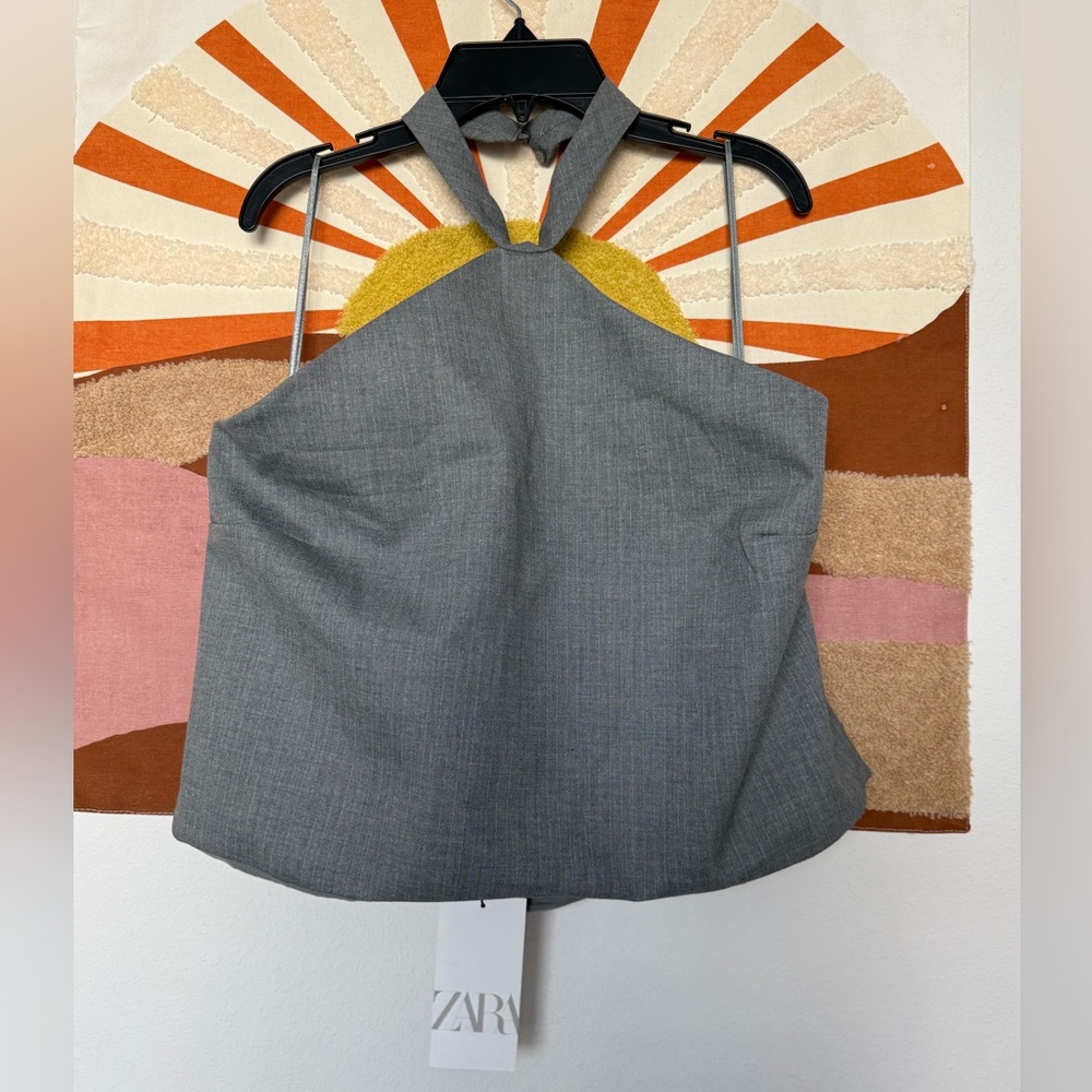 NWT Zara grey halter neck top